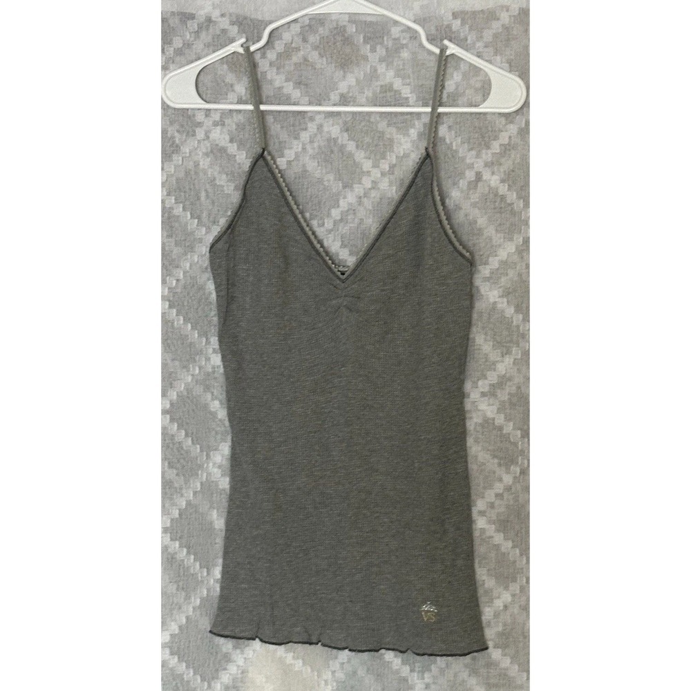 Pointelle Victoria's Secret Gray Waffle Knit Cami Tank Top Women‎ L Y2K Lounge